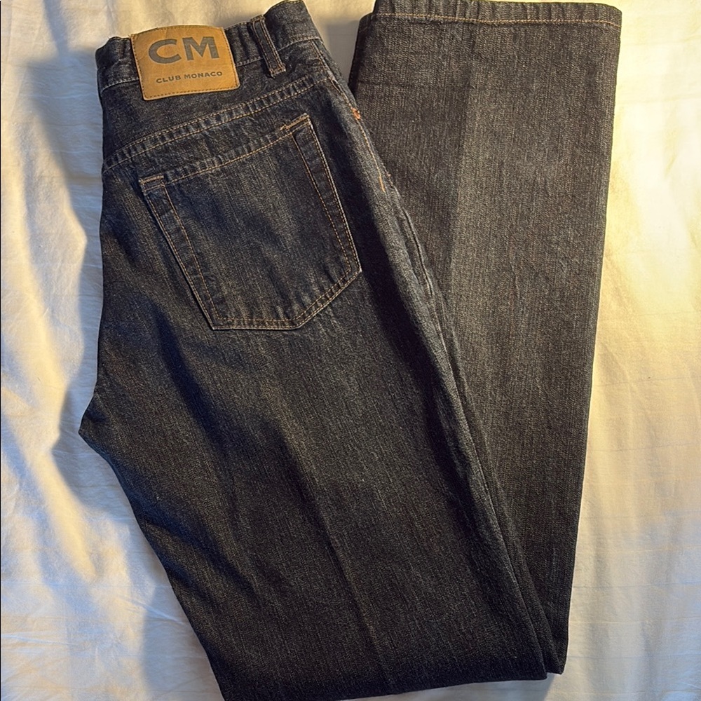 Club Monaco Very Dark Wash Straight Jeans 33 inch inseam NWOT
